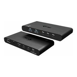 I-Tec KVM Docking Station HDMI para 2 PCs, 2x USB-C PD 100W, USB 3.2, 4K 60Hz