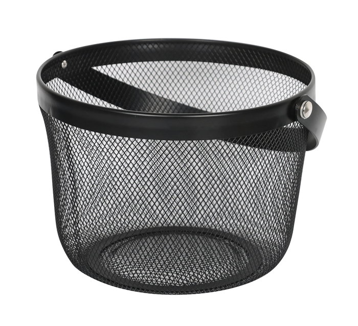 Inde Cesta Metal para Ordenador Redondo con Asa Metal - 27.3 cm Largo x 26.1 cm Ancho x 18.2 cm Alto (6 Unidades)