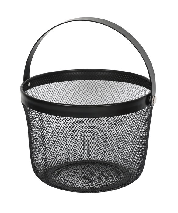 Inde Cesta Metal para Ordenador Redondo con Asa Metal - 27.3 cm Largo x 26.1 cm Ancho x 18.2 cm Alto (6 Unidades)