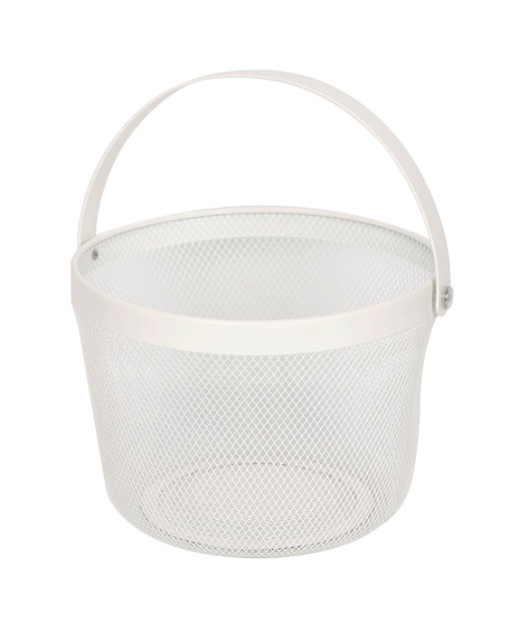 Inde Cesta Metal para Ordenador Redondo con Asa Metal - 27.3 cm Largo x 26.1 cm Ancho x 18.2 cm Alto (6 Unidades)
