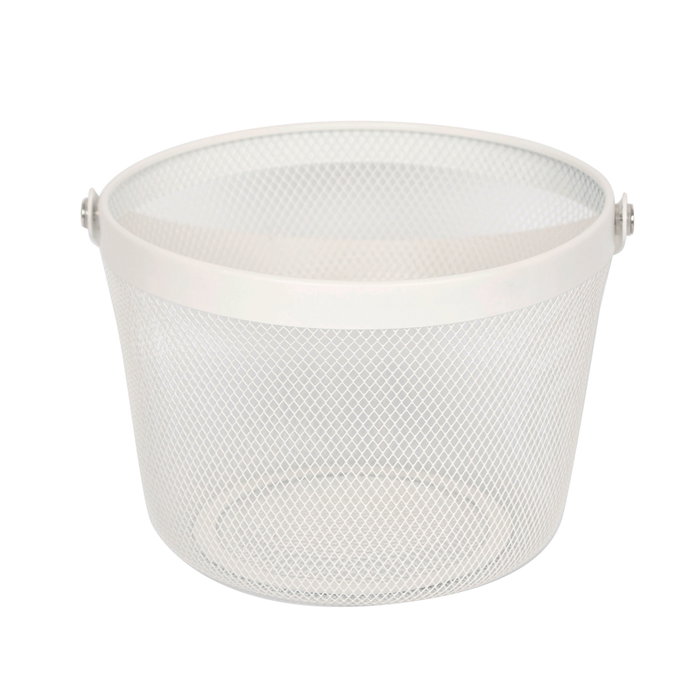 Inde Cesta Metal para Ordenador Redondo con Asa Metal - 27.3 cm Largo x 26.1 cm Ancho x 18.2 cm Alto (6 Unidades)