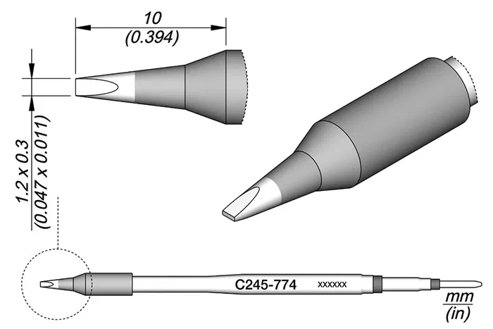 JBC TOOLS Punta de soldadura tipo destornillador 1,2x0,3mm