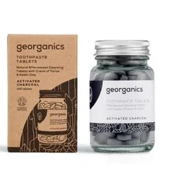 GEORGANICS Dentífrico Mineral Carbón Activado 120 Tabletas Efervescentes Vegano Sin Flúor
