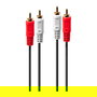 LINDY 35666 Audiokabel Stereo 2xRCA Macho a 2xRCA Macho 20m Negro Rojo Blanco