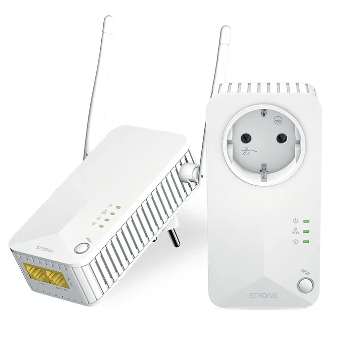 Strong Kit Powerline WiFi 600, Extensor de Red PLC con WiFi 300 Mbps + Ethernet 600 Mbps, Color Blanco Strong Kit Powerline WiFi 600, Extensor de Red PLC con WiFi 300 Mbps + Ethernet 600 Mbps, Color Blanco