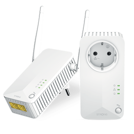 Strong Kit Powerline Doble Toma PLC 600 Mbps + PLC WiFi 300 Mbps