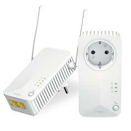 Strong Kit Powerline Doble Toma PLC 600 Mbps + PLC WiFi 300 Mbps