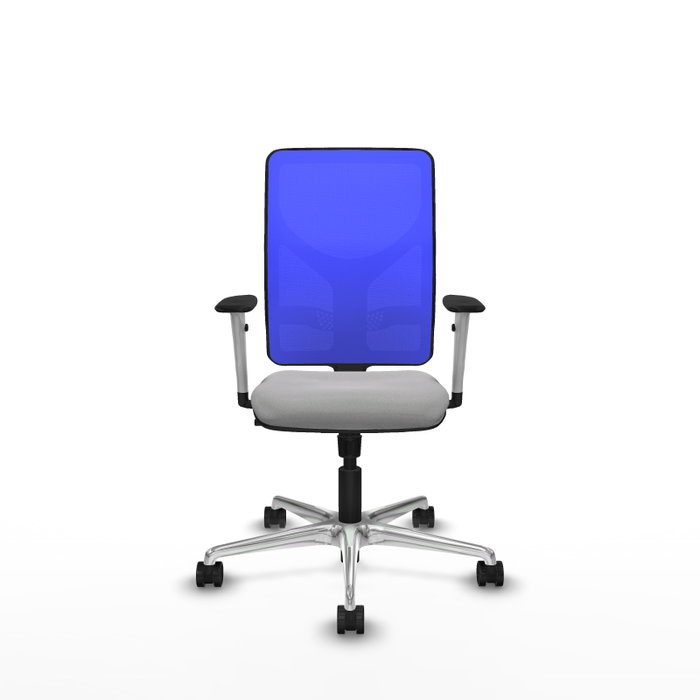 PIQUERAS Y CRESPO Silla de oficina Motilla con mecanismo Sincro, Gris claro y Azul