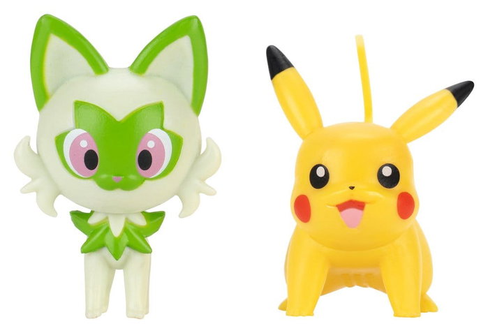 Jazwares Pokémon Estuche de Juego y Exhibición con Sprigatito y Pikachu
