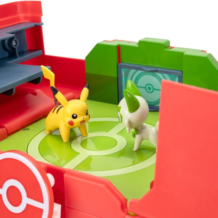 Jazwares Pokémon Estuche de Juego y Exhibición con Sprigatito y Pikachu