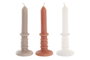 DKD Home Decor Surtido de 3 Velas de Cera de Parafina 7x7x18 cm
