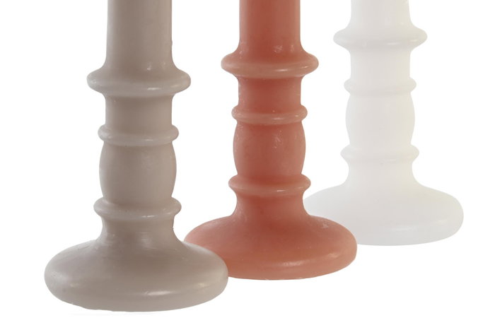 DKD Home Decor Surtido de 3 Velas de Cera de Parafina 7x7x18 cm