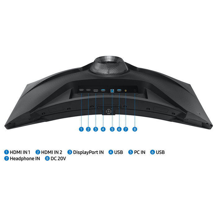 Samsung Monitor Gaming 4K UHD LS32BG750NPX 32 Pulgadas Curvo 165Hz 1ms Mini-LED Quantum HDR 2000 FreeSync Premium Pro G-Sync Compatible Negro