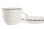 DKD Home Decor Taza Set Plato Louvre loving 24 Porcelana Blanco Marron 6 Unidades 12 x 6 x 12 cm