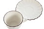 DKD Home Decor Taza Set Plato Louvre loving 24 Porcelana Blanco Marron 6 Unidades 12 x 6 x 12 cm