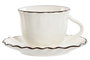 DKD Home Decor Conjunto de Taza y Platillo de Porcelana Blanca LOUVRE LOVING 24
