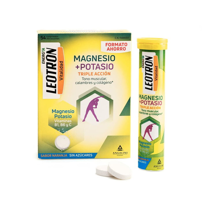 Leotron Energía Magnesio + Potasio Naranja 54 u Leotron Energía Magnesio + Potasio Naranja 54 u