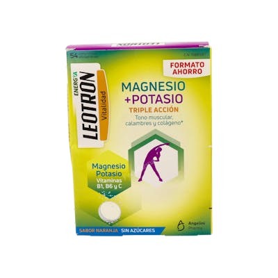 Leotron Energía Magnesio + Potasio Naranja 54 u Leotron Energía Magnesio + Potasio Naranja 54 u