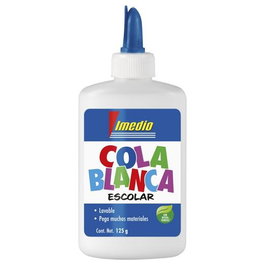 Imedio Cola Blanca Escolar Bote 125 g Nuevo Diseño, Lote de 12 Unidades (Set de 12)