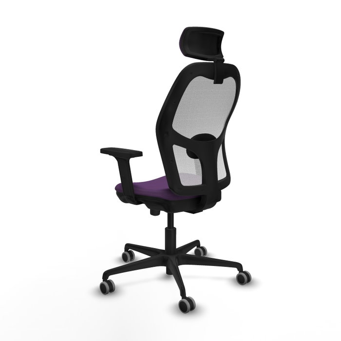 PIQUERAS Y CRESPO Silla de oficina Jorquera con mecanismo Sincro/Traslack, Morado y Blanco