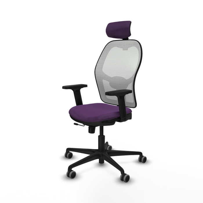 PIQUERAS Y CRESPO Silla de oficina Jorquera con mecanismo Sincro/Traslack, Morado y Blanco
