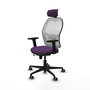 PIQUERAS Y CRESPO Silla de oficina Jorquera con mecanismo Sincro/Traslack, Morado y Blanco