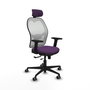 PIQUERAS Y CRESPO Silla de oficina Jorquera con mecanismo Sincro/Traslack, Morado y Blanco