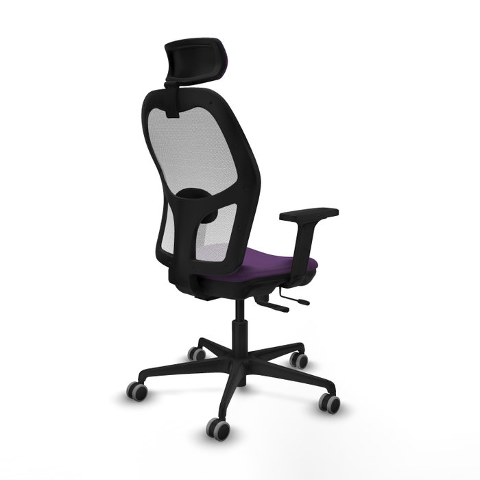 PIQUERAS Y CRESPO Silla de oficina Jorquera con mecanismo Sincro/Traslack, Morado y Blanco