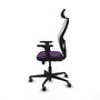 PIQUERAS Y CRESPO Silla de oficina Jorquera con mecanismo Sincro/Traslack, Morado y Blanco