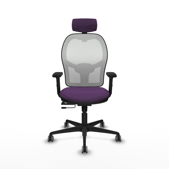 PIQUERAS Y CRESPO Silla de oficina Jorquera con mecanismo Sincro/Traslack, Morado y Blanco