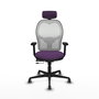 PIQUERAS Y CRESPO Silla de oficina Jorquera con mecanismo Sincro/Traslack, Morado y Blanco