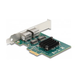 DeLOCK Tarjeta de Red Gigabit LAN PCI Express x1, 2 Puertos RJ45, PCIe 2.0, Hasta 4 Gbit/s, Para PC Windows 10/11