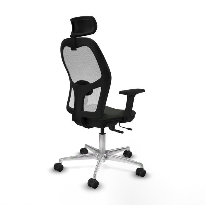 PIQUERAS Y CRESPO Silla de oficina Jorquera con mecanismo Sincro/Traslack, Negro y Blanco