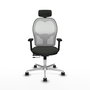 PIQUERAS Y CRESPO Silla de oficina Jorquera con mecanismo Sincro/Traslack, Negro y Blanco
