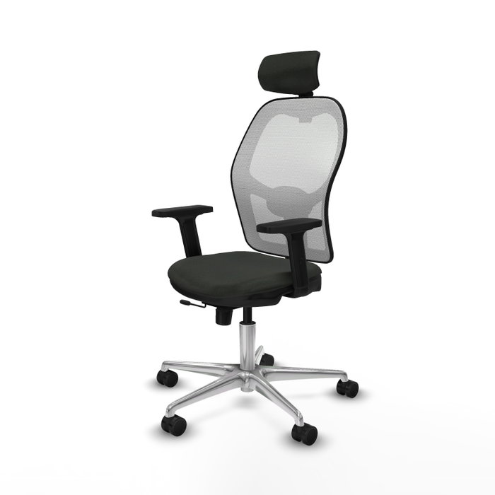 PIQUERAS Y CRESPO Silla de oficina Jorquera con mecanismo Sincro/Traslack, Negro y Blanco