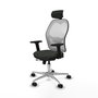 PIQUERAS Y CRESPO Silla de oficina Jorquera con mecanismo Sincro/Traslack, Negro y Blanco