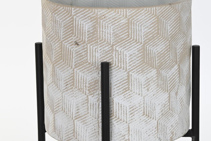 Macetero Urban DKD Home Decor Blanco Negro 35 x 70 x 35 cm Set de 2