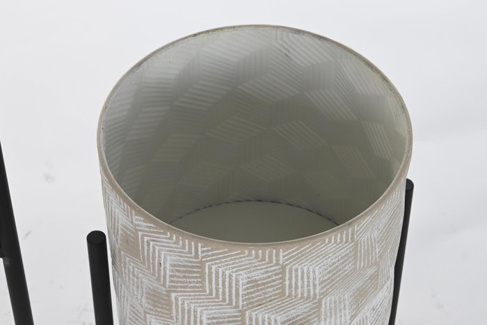 Macetero Urban DKD Home Decor Blanco Negro 35 x 70 x 35 cm Set de 2