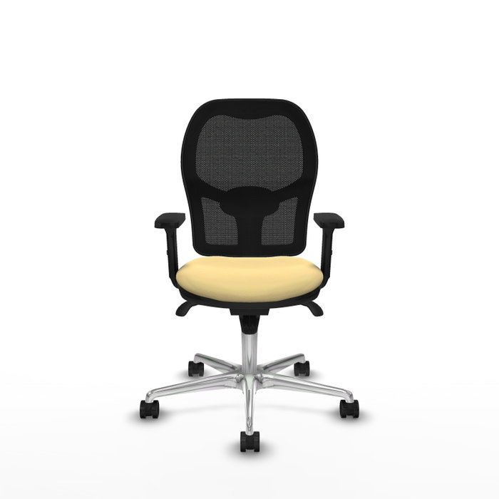 PIQUERAS Y CRESPO Silla de oficina Jorquera con mecanismo Sincro, Crema y Negro