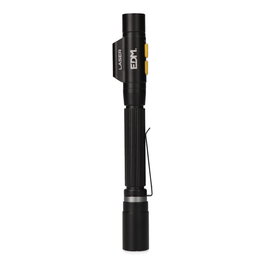 EDM Laser Stiker Linterna Led y Puntero Láser Tipo Pluma Recargable 250 Lm 5W Led Osram P8, Láser Rojo, Batería 750mAh USB-C, Compatible Pilas AAA
