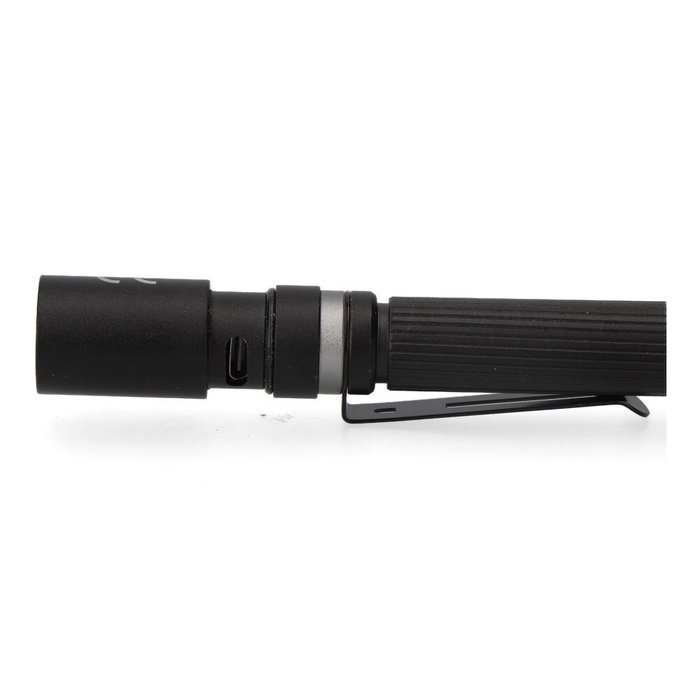 EDM Laser Stiker Linterna Led y Puntero Láser Tipo Pluma Recargable 250 Lm 5W Led Osram P8, Láser Rojo, Batería 750mAh USB-C, Compatible Pilas AAA