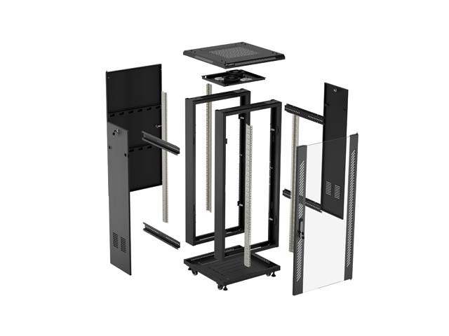 Lanberg FF01-6618-12B Rack o bastidor independiente 18U Negro