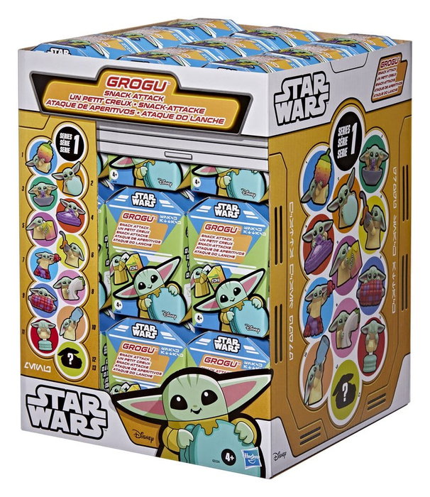Hasbro Star Wars Minifiguras Grogu Snack Attack Serie 1 Expositor de 24 unidades Hasbro Star Wars Minifiguras Grogu Snack Attack Serie 1 Expositor de 24 unidades