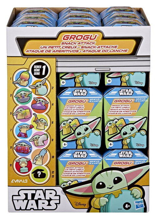 Hasbro Star Wars Minifiguras Grogu Snack Attack Serie 1 Expositor de 24 unidades Hasbro Star Wars Minifiguras Grogu Snack Attack Serie 1 Expositor de 24 unidades