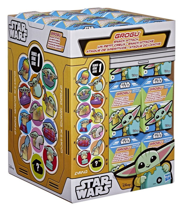 Hasbro Star Wars Minifiguras Grogu Snack Attack Serie 1 Expositor de 24 unidades Hasbro Star Wars Minifiguras Grogu Snack Attack Serie 1 Expositor de 24 unidades
