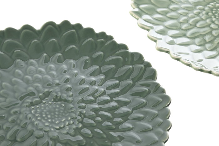 DKD Home Decor Green Leafs 24 Platos de Porcelana con Relieve, Pack de 6, Verde/Verde Oscuro DKD Home Decor Green Leafs 24 Platos de Porcelana con Relieve, Pack de 6, Verde/Verde Oscuro