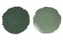 DKD Home Decor Green Leafs 24 Platos de Porcelana con Relieve, Pack de 6, Verde/Verde Oscuro
