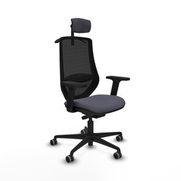 PIQUERAS Y CRESPO Silla de oficina Mardos con mecanismo Sincro/Traslack Gris oscuro y Negro