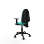 PIQUERAS Y CRESPO Silla de oficina Aýna color Turquesa con Brazos 1D