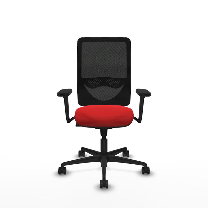 PIQUERAS Y CRESPO Silla de oficina Zulema con mecanismo Sincro, Rojo y Negro